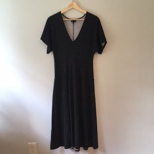 Cotton polka dot maxi dress with pockets